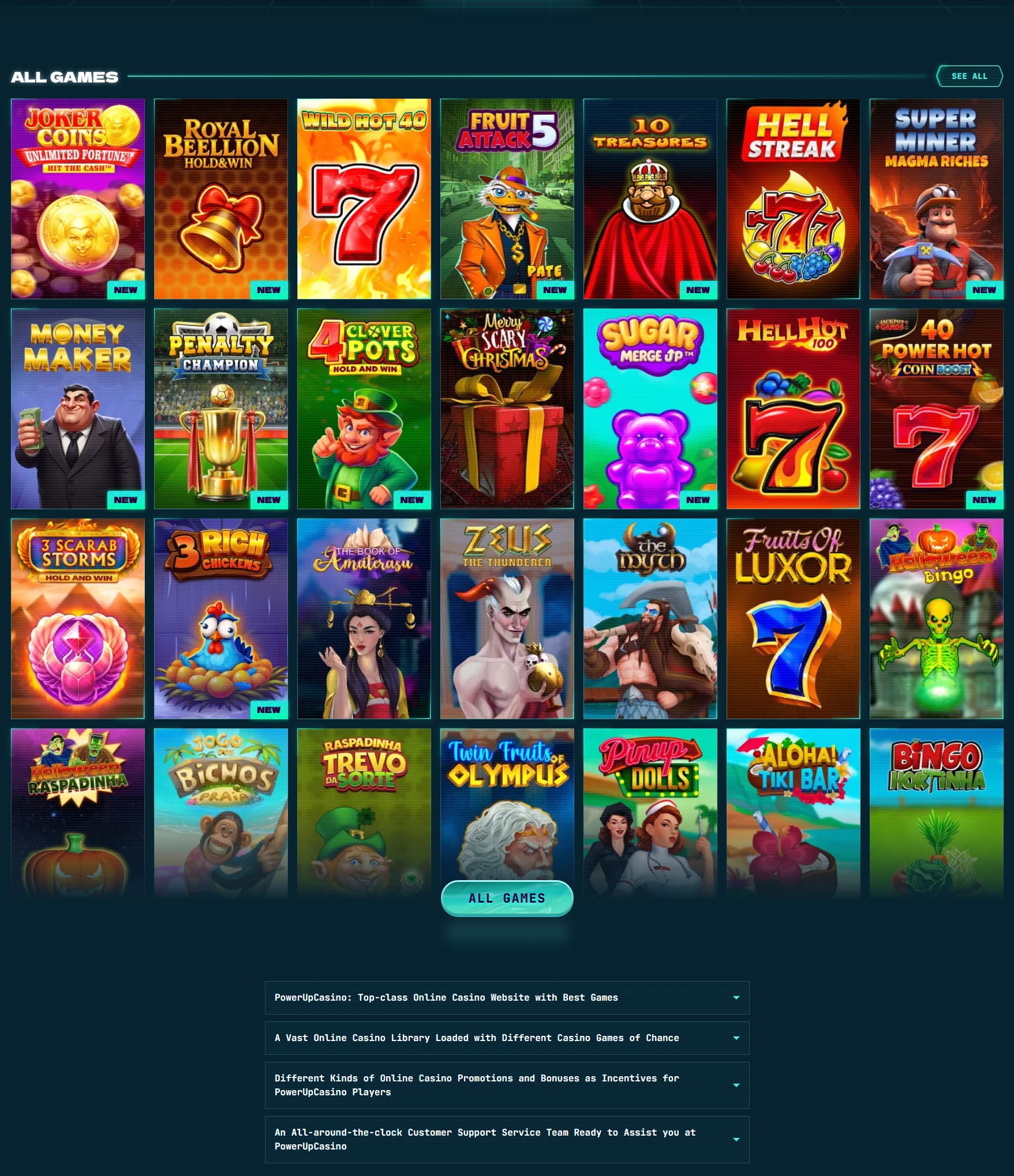 powerupcasino Casino Spielautomaten Übersicht
